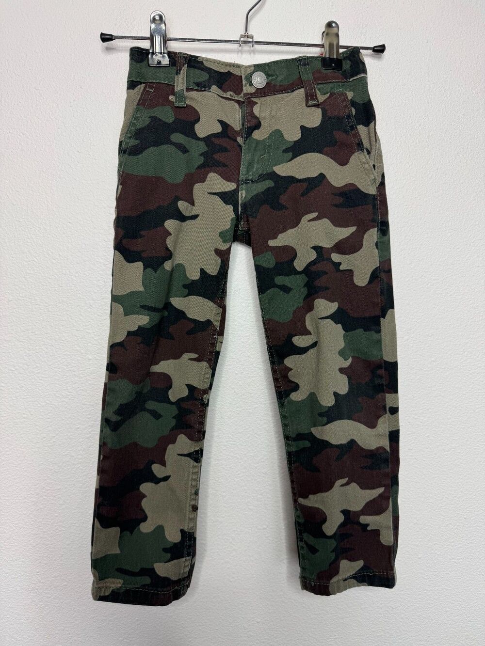 Levi's Big Boys Size 4 Reg Old Camo Print Jean Pants Green Regular Tapered Fit
